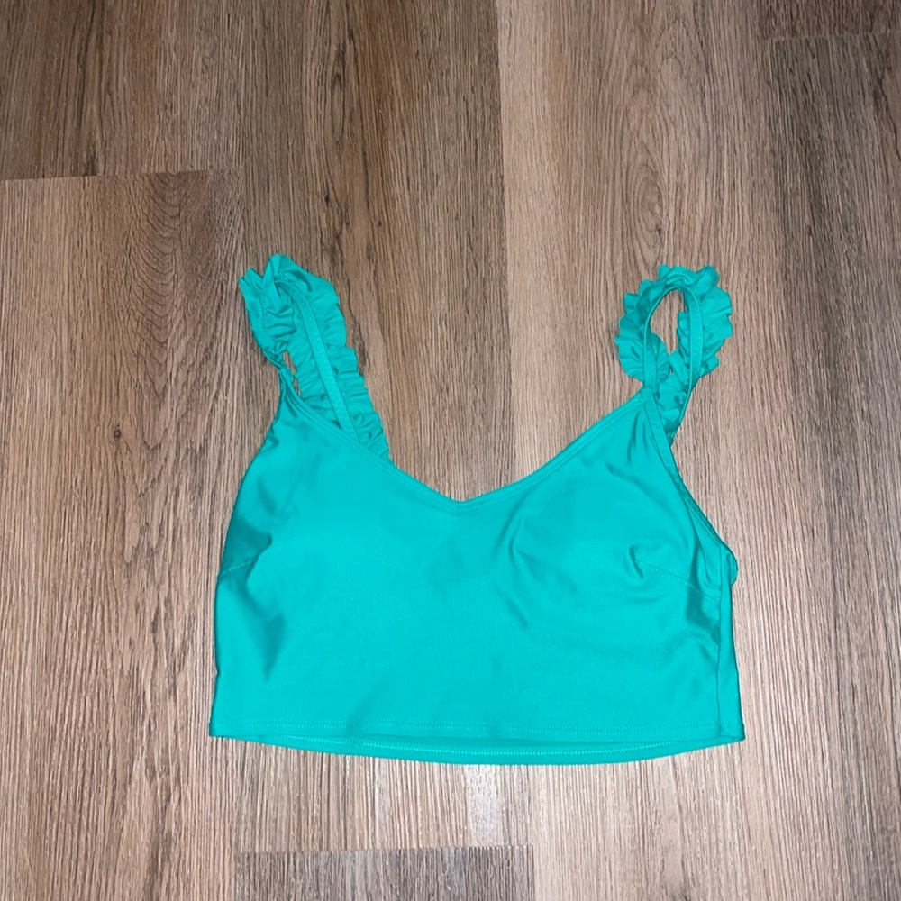 Aerie size small padded swim top, green